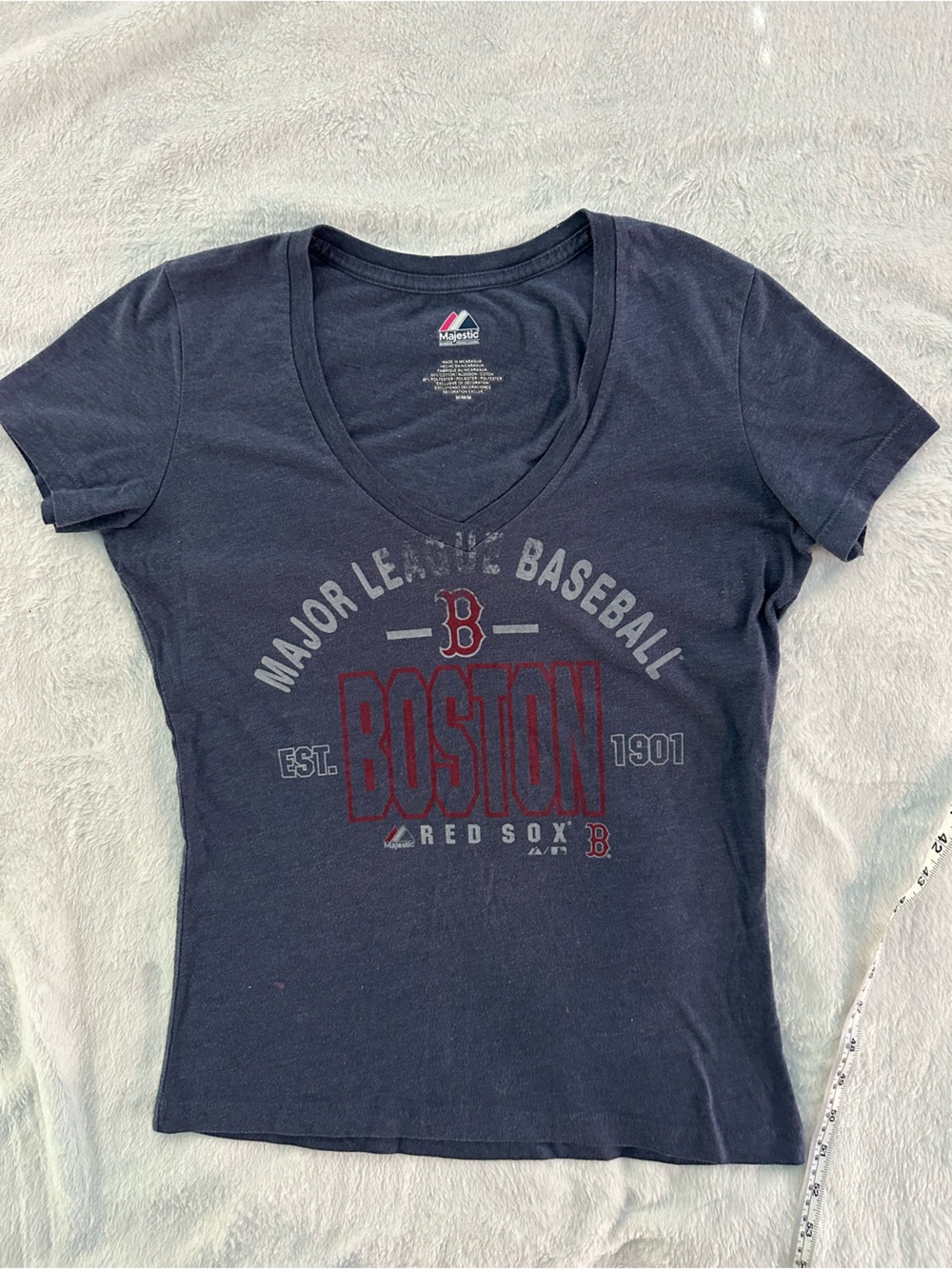 Majestic Navy Boston Red Sox V-Neck Tee